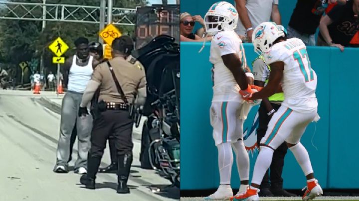 Tyreek Hill, receptor de Miami Dolphins, se burla de su detención con un peculiar festejo