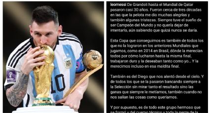 VIDEO: Messi comparte emotiva carta tras ganar el Mundial y recuerda a Maradona