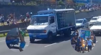 VIDEO: Captan a aficionados de Argentina saqueando camión de refrescos en pleno festejo por el título
