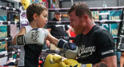 FOTOS: 'Canelo' Álvarez entrena con su hijo de tres años y muestra la potencia de sus golpes