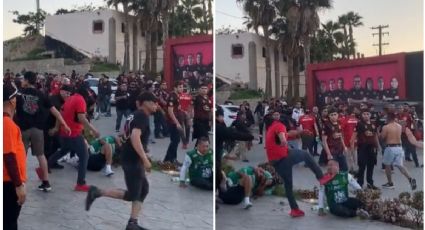 VIDEO: Encapuchado de Tijuana patea en la cara aficionado de León y redes piden castigo a Liga MX