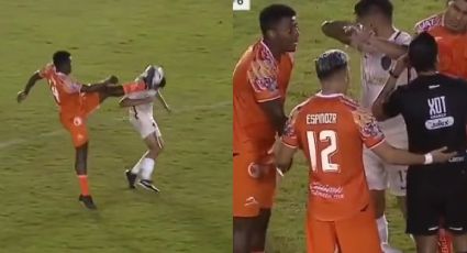 Joao Maleck es expulsado por dar patada en la cara a su rival y reclama al árbitro (VIDEO)