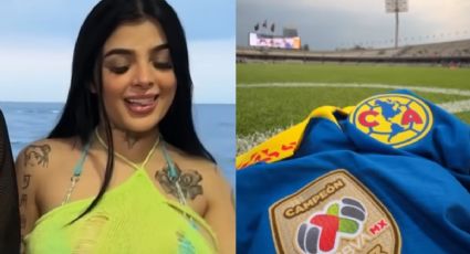 Aficionado del América da "beso prohibido" a Karely Ruiz en partido vs Pumas